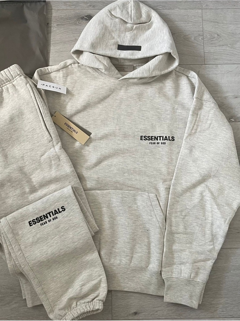 Essentials Light Heather Gray Hoodie & Joggers Set